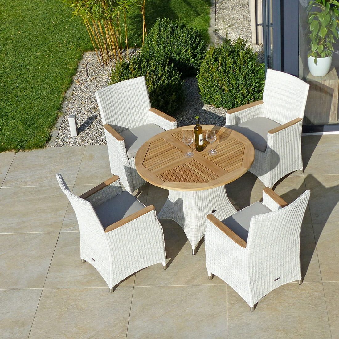 Zebra Loomus Gartenmöbel-Set M (4 Plätze) Tisch Ø100cm