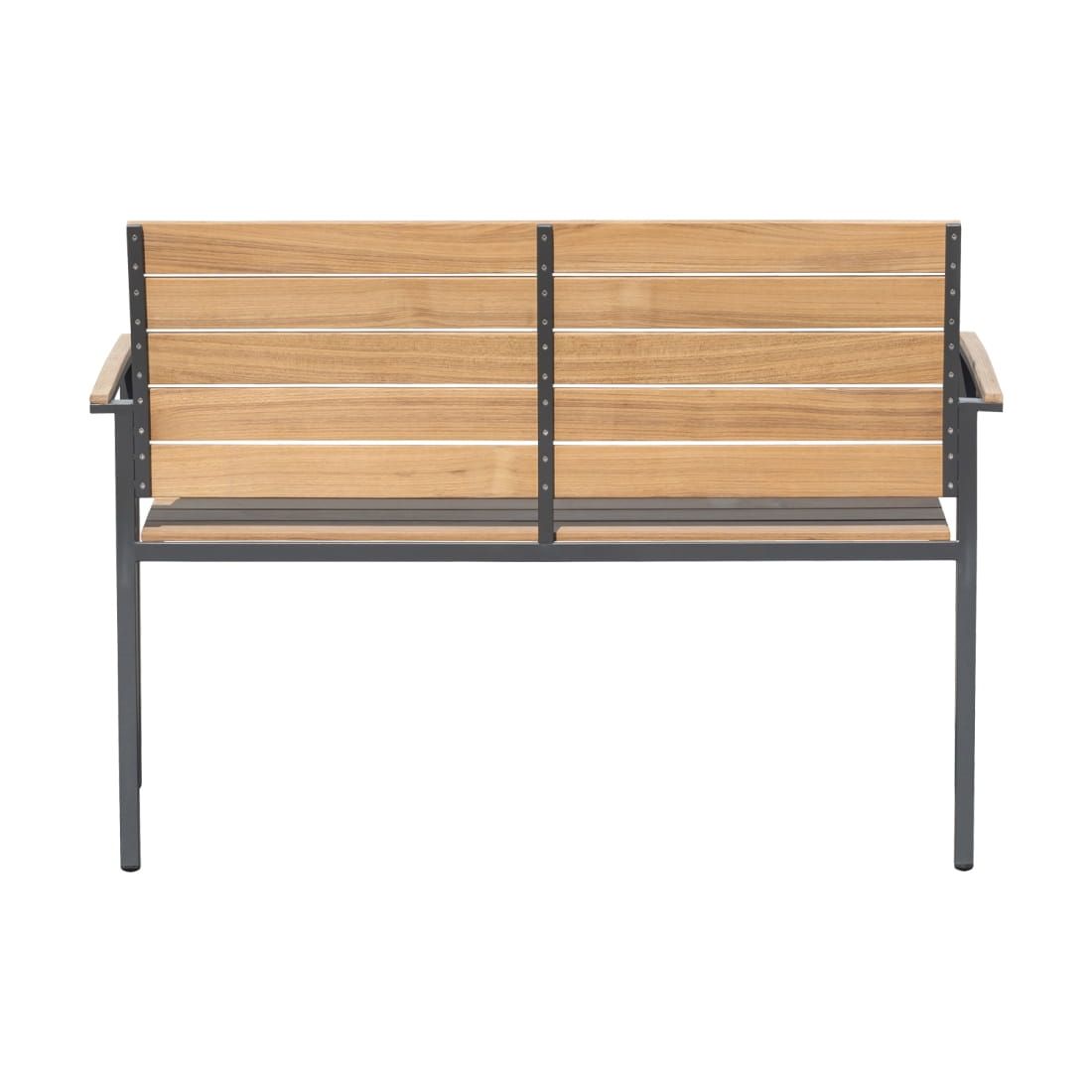 OUTLIV. Pamplona Gartenbank Edelstahl/Teak