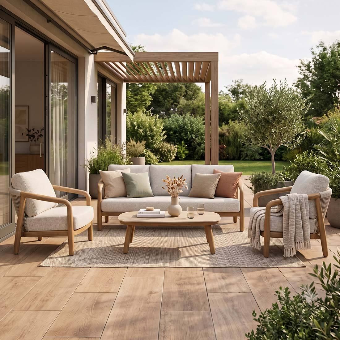 OUTLIV. Tampa Loungeset inkl. Loungetisch Aluminium/Rope/Mischgewebe
