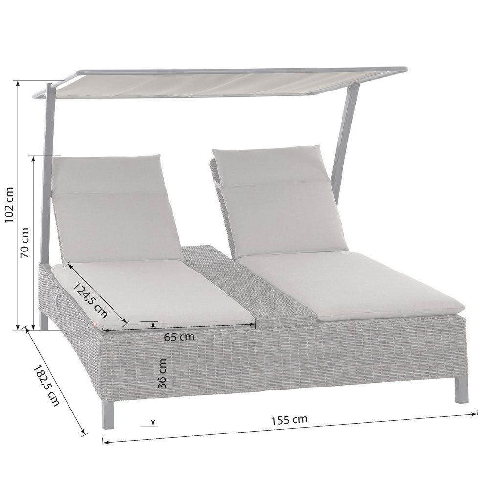 Siena Garden Corido Daybed verstellbar Gardino-Geflecht/Polypropylen