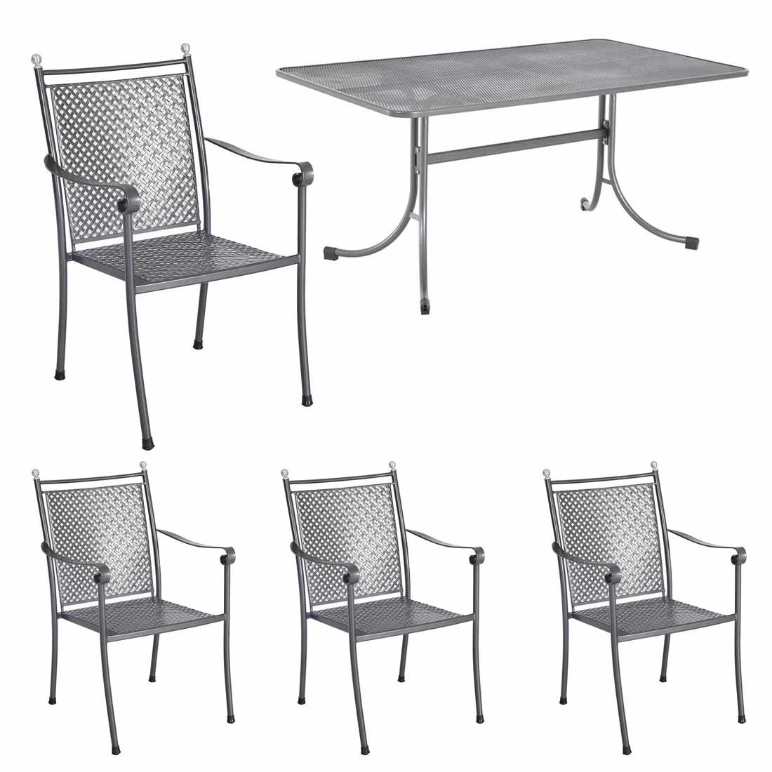 Royal Garden Excelsior Gartenmöbel-Set M (4 Plätze) Tisch 145x90cm