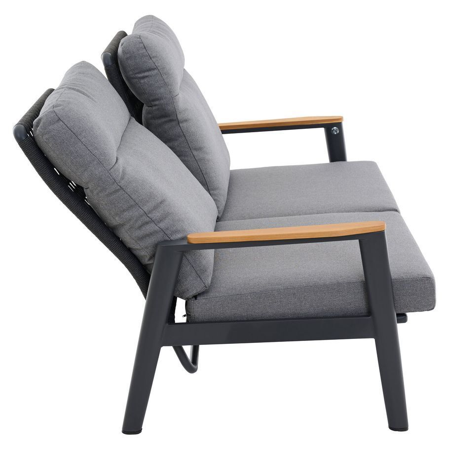 Siena Garden Cortina Loungeset verstellbar inkl. OUTLIV. Lifttisch Aluminium/Rope/Polypropylen