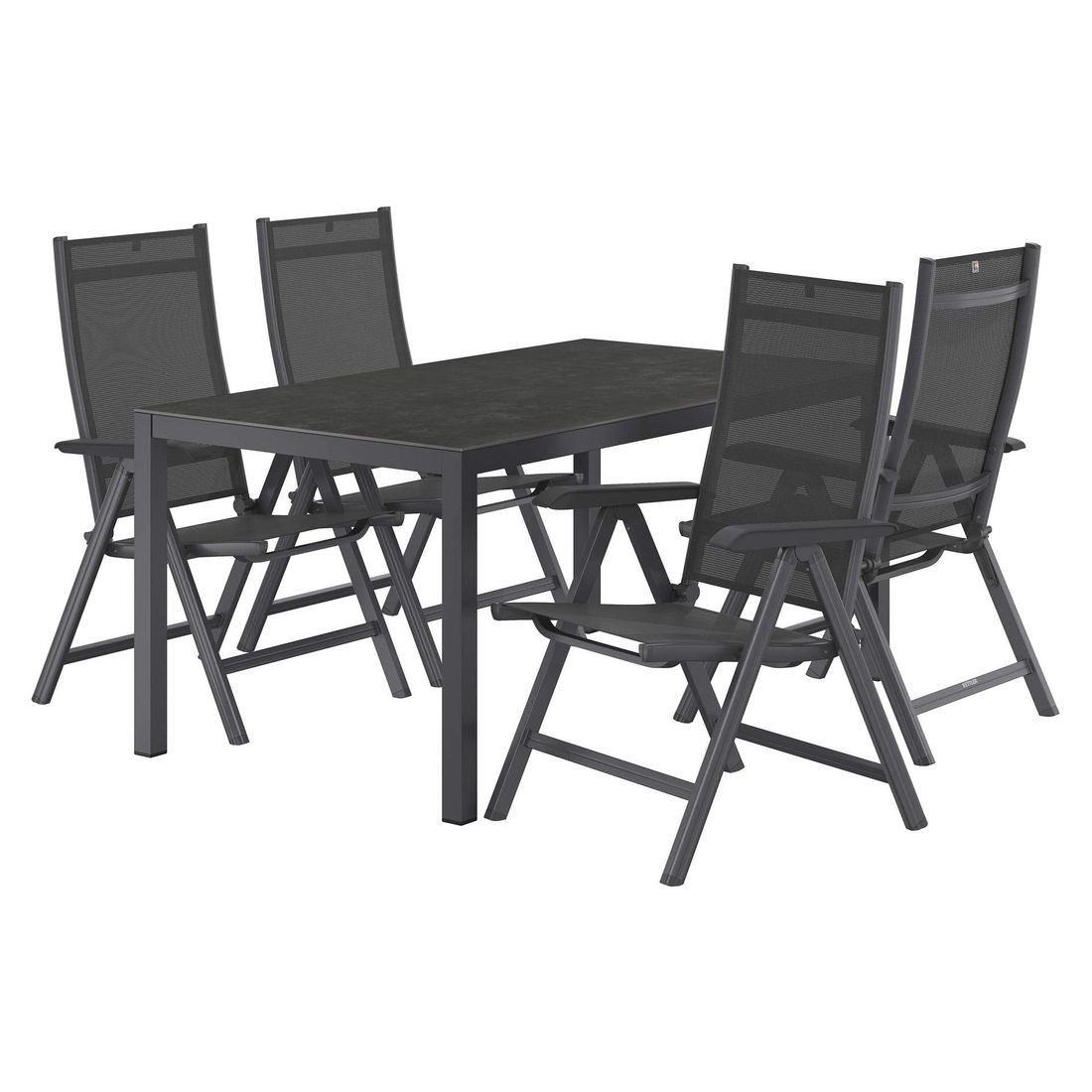 Kettler Basic Plus Gartenmöbel-Set M (4 Plätze) mit OUTLIV. Tisch 160x90cm