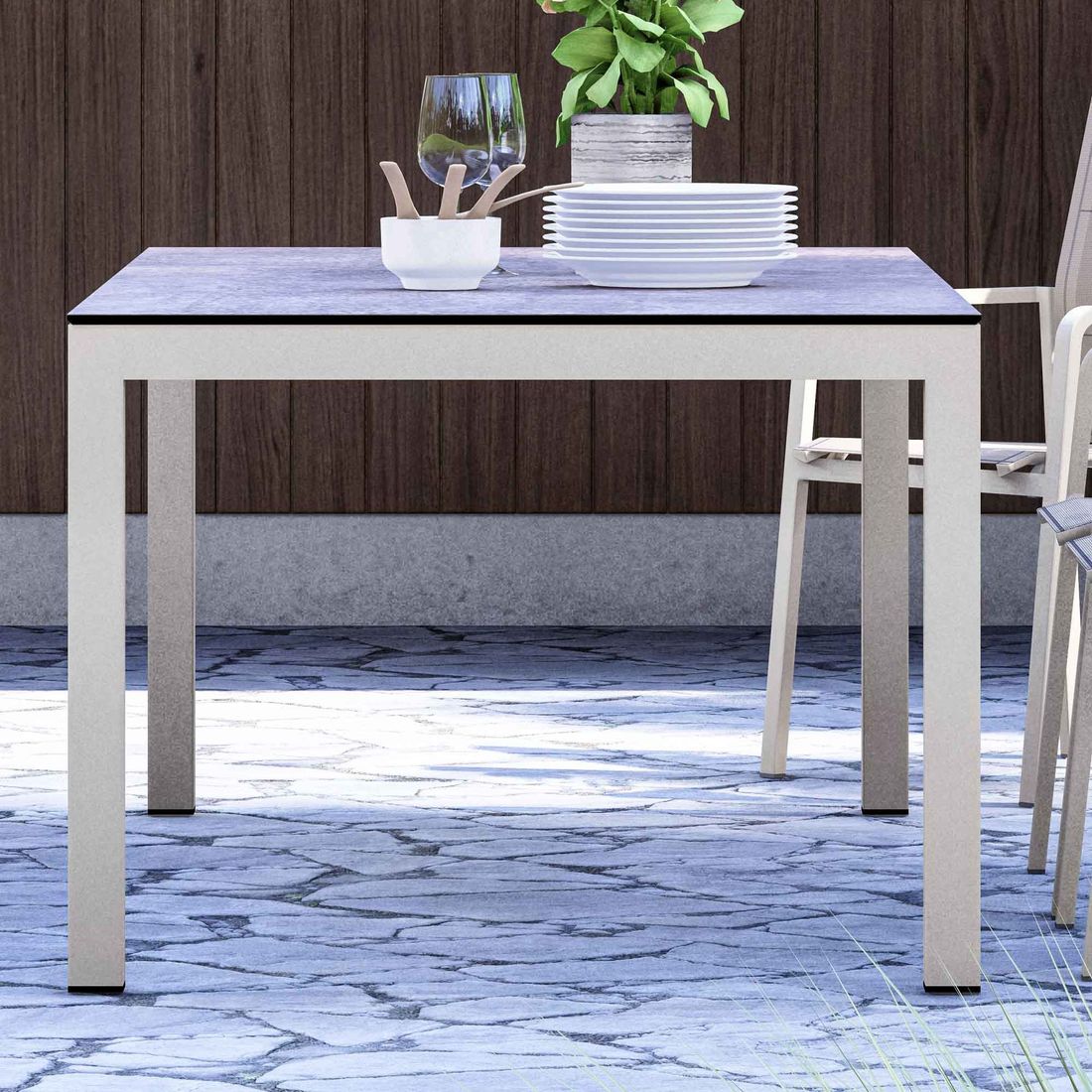 Zebra Alus Gartentisch 160x90cm Aluminium/HPL