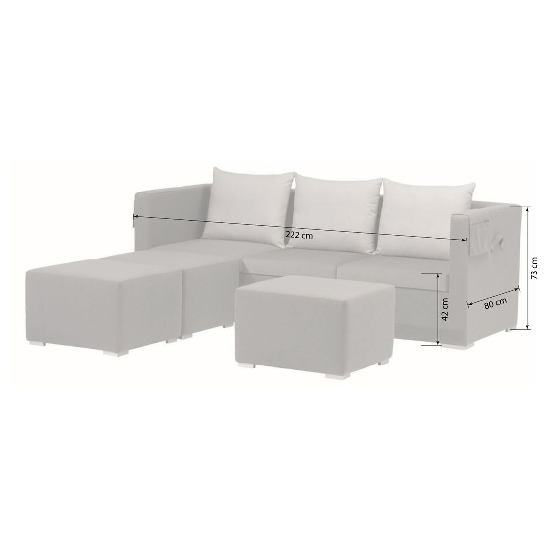 Zebra Jack Loungeset inkl. Loungetisch Textilgewebe