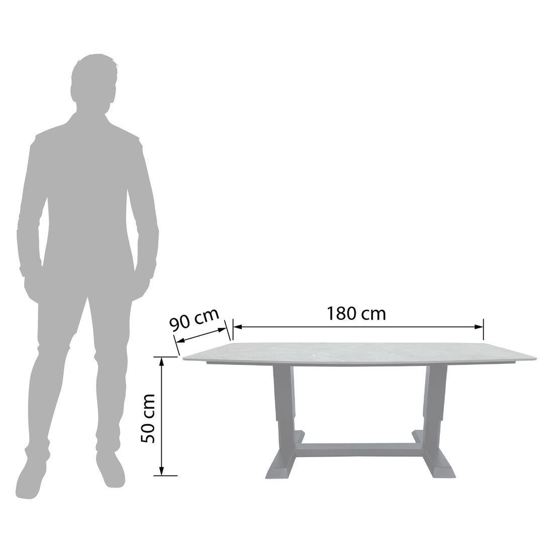LC Garden Terano Low Dining Dininglounge inkl. Lifttisch 180x90cm Aluminium/Rope/Olefin