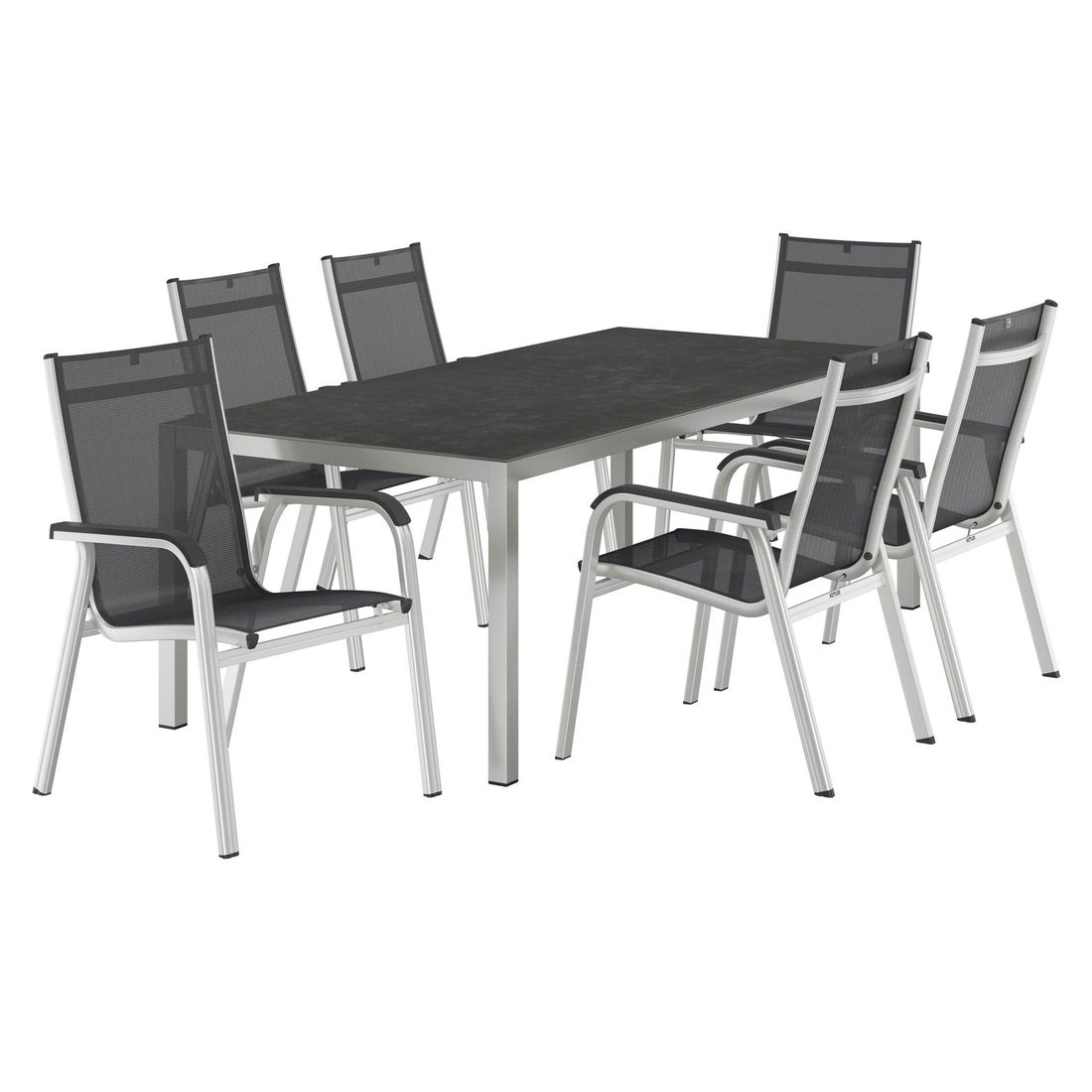 Kettler Basic Plus Gartenmöbel-Set L (6 Plätze) Tisch 220x100cm