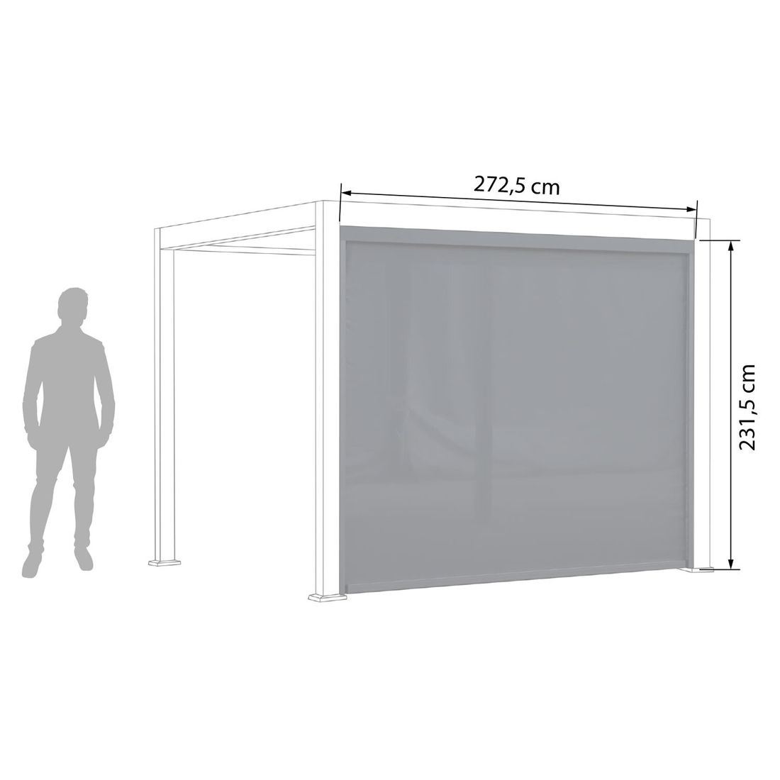 Creador Lino Seitenrollo Aluminium/Textilene