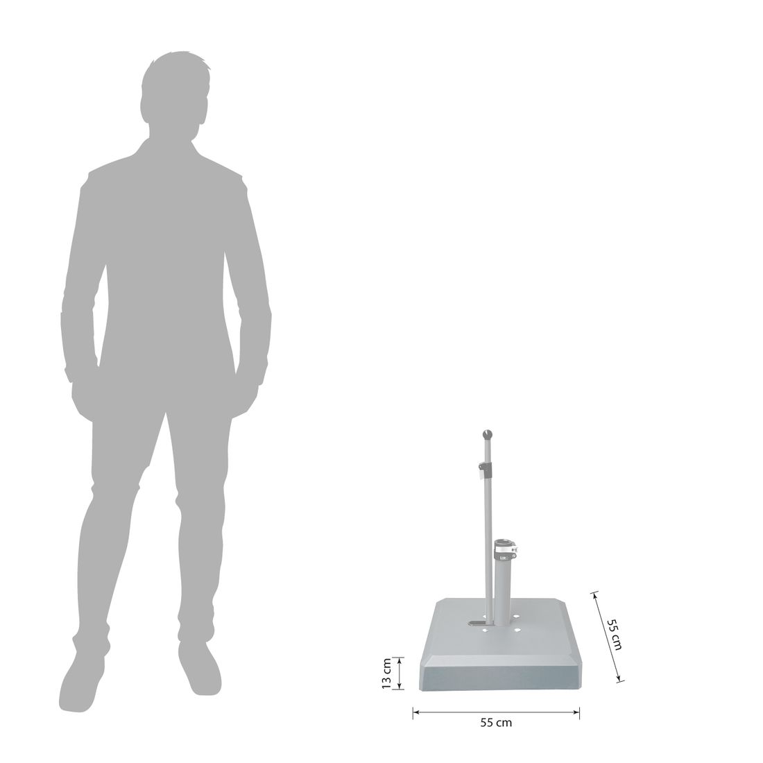 LiRo Alu-Vario Mobiler Schirmständer-Schnellspanner 85kg