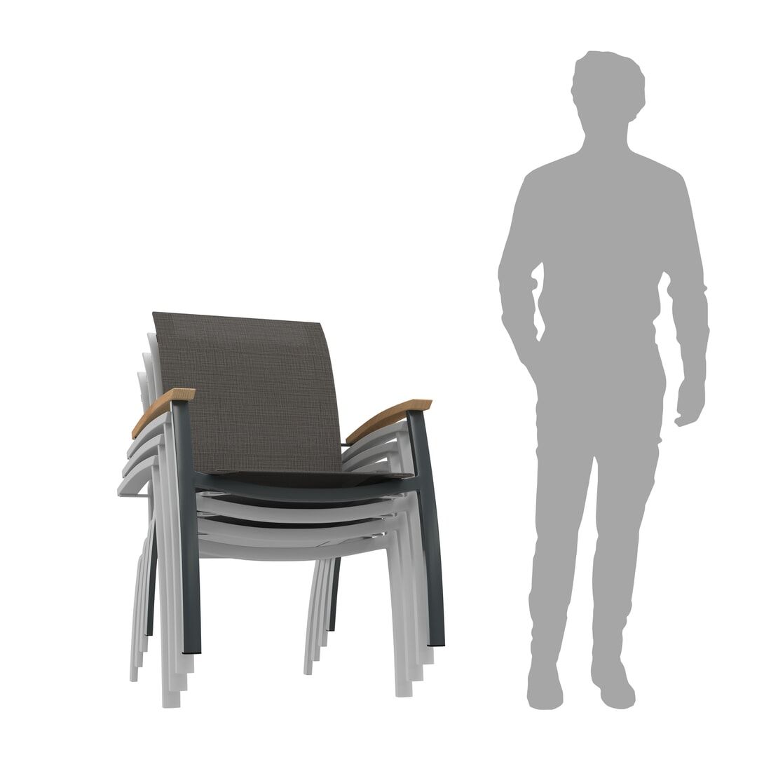 OUTLIV. Davos Stapelsessel Aluminium/Textilene