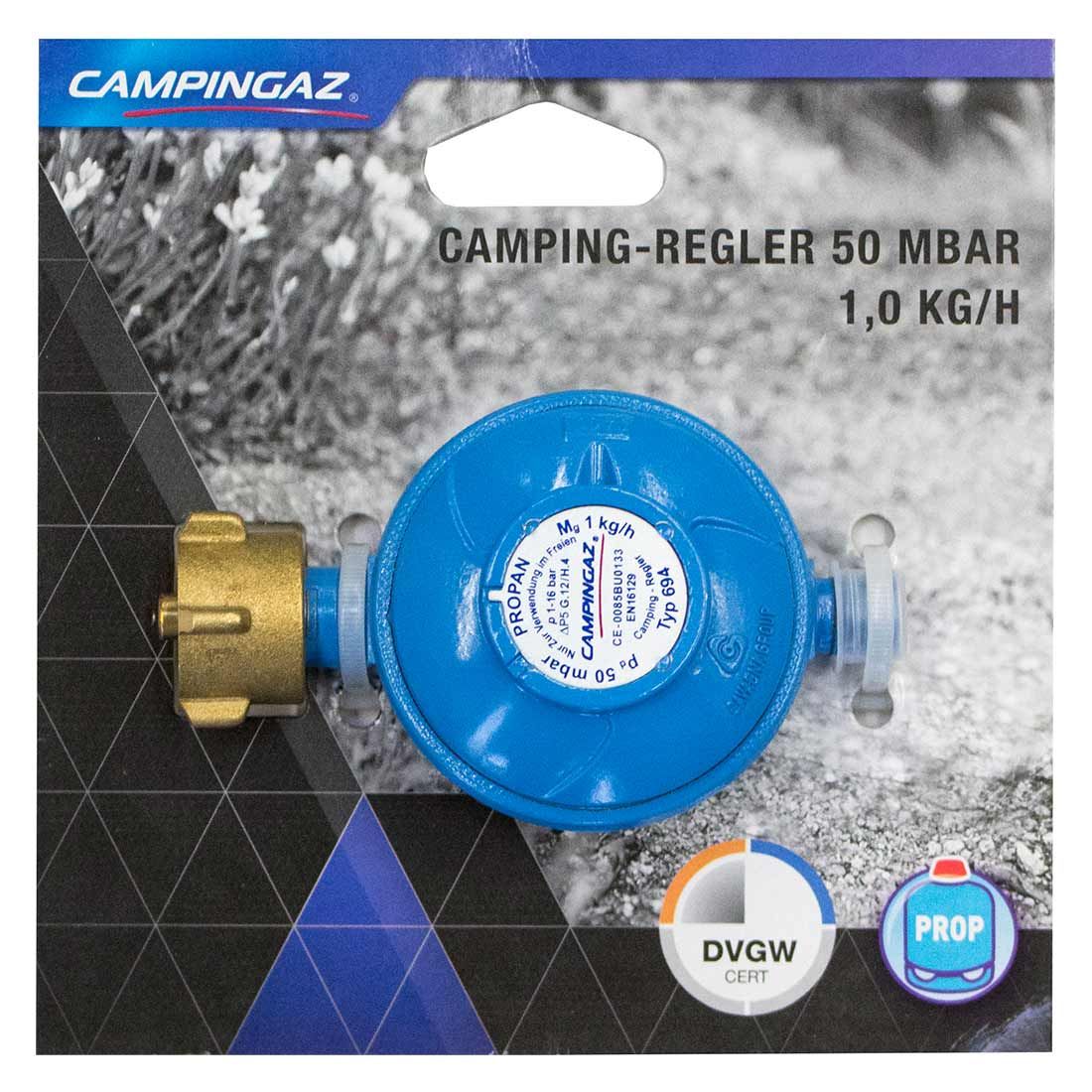 Campingaz Regler 50 mbar 1 Abgang R 1/4" links