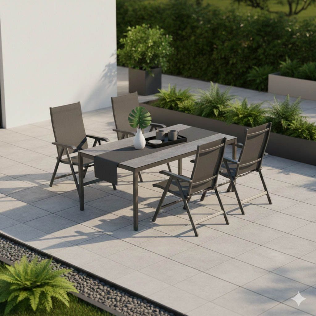 Kettler Basic Plus Gartenmöbel-Set M (4 Plätze) mit OUTLIV. Tisch 160x100cm