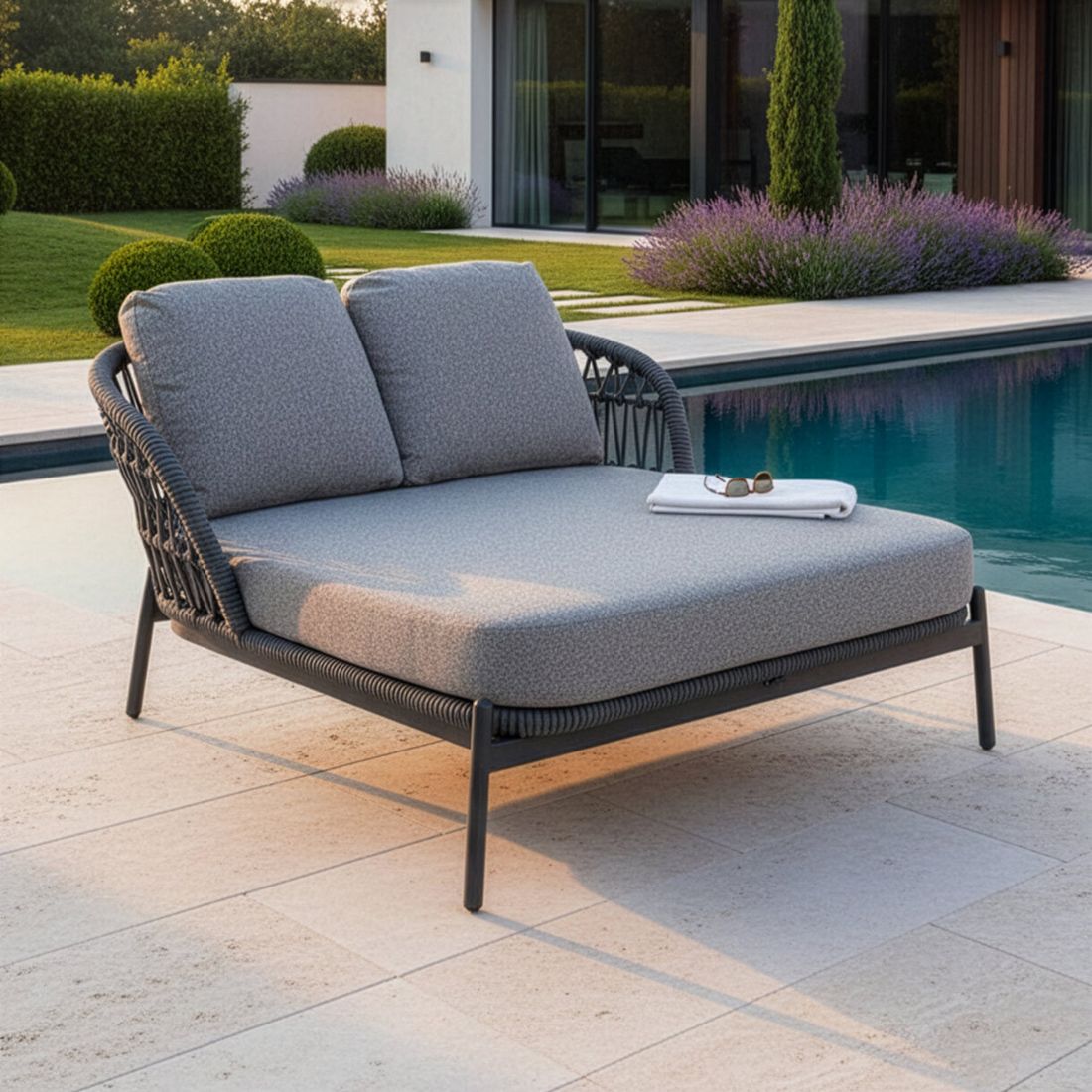 Interliving 7013 Doppelliege Aluminium/Rope/Olefin
