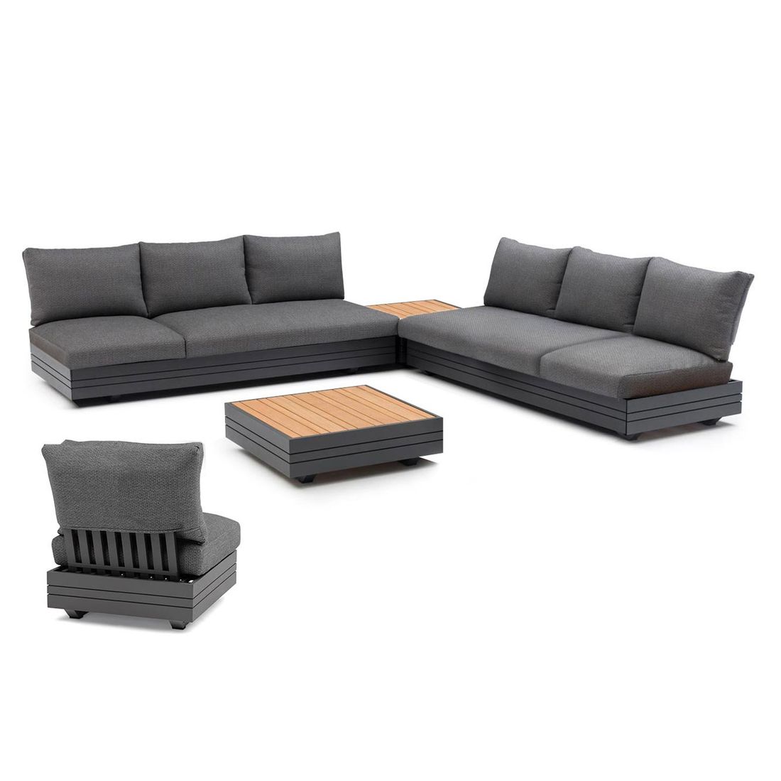 Zebra Cubo Neo Ecklounge inkl. Loungetische Aluminium/Sunproof