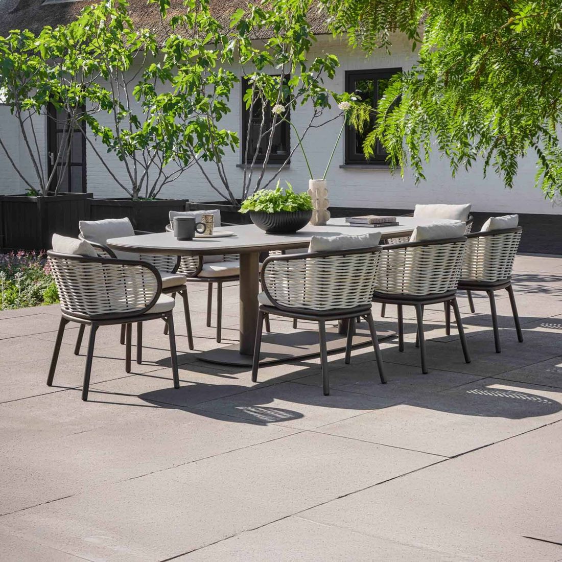 Apple Bee Pine Key Gartensessel Aluminium mit Sitz- und Rückenkissen