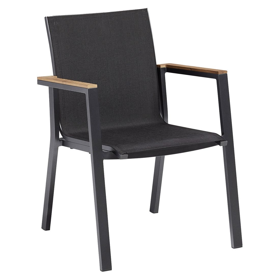 Kettler Rasmus Teak Stapelsessel Aluminium/Outdoorgewebe
