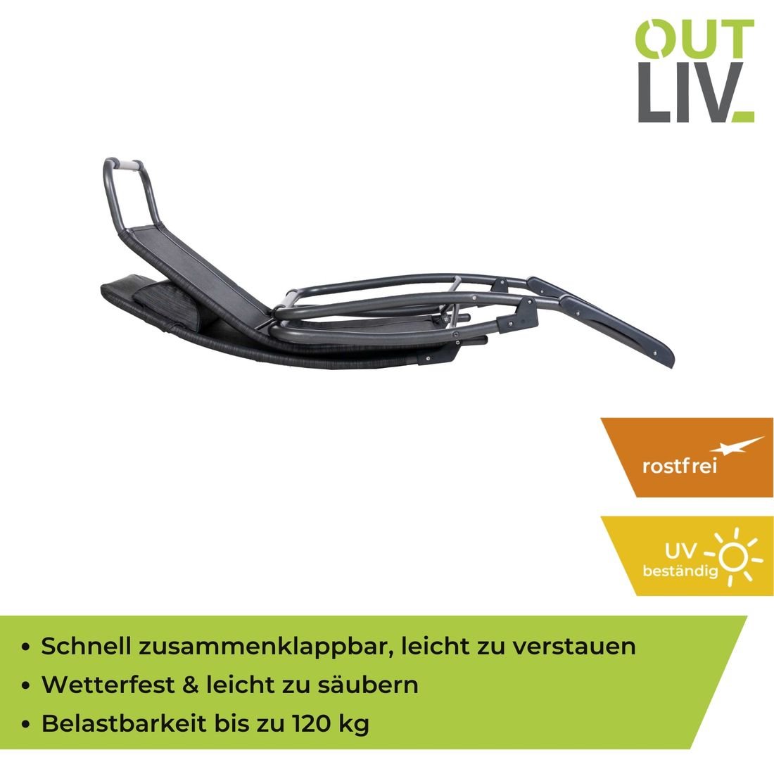 OUTLIV. Brada Bäderliege Komfort Aluminium/Suntex
