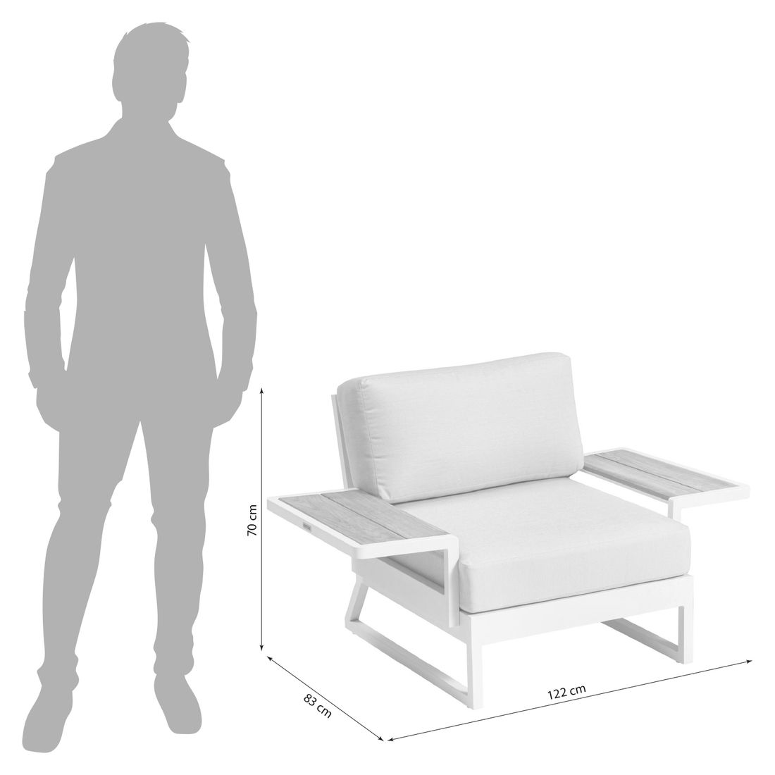 Kettler Ocean Skid Platform Loungesessel Aluminium/Sunbrella
