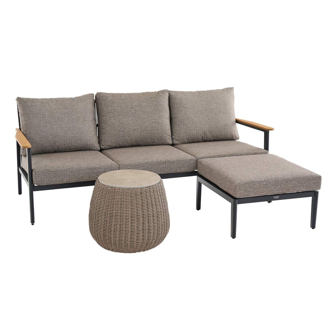 Siena Garden Liguria Loungeset inkl. Loungetisch Aluminium/Gardino-Geflecht/Polyester