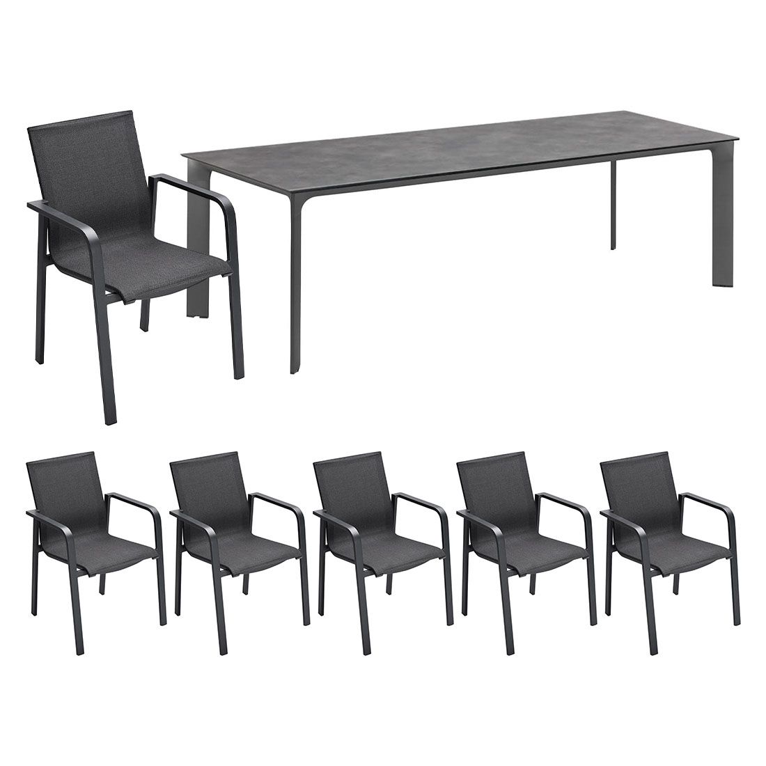 OUTLIV. Julia Gartenmöbel-Set L (6 Plätze) mit Kettler Diamond Tisch 220x95cm