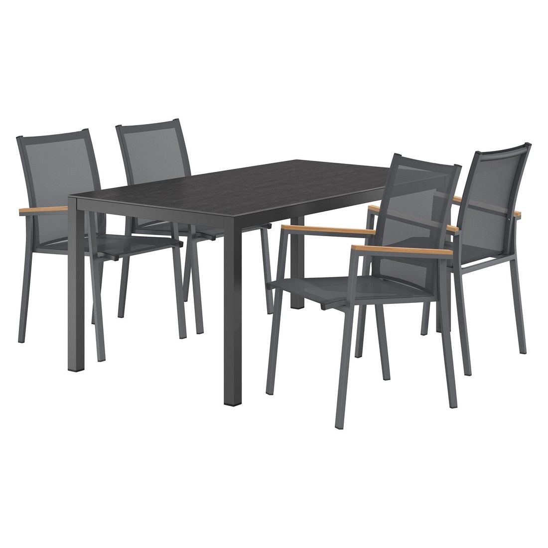 OUTLIV. Kobe Gartenmöbel-Set M (4 Plätze) Tisch 160x90cm