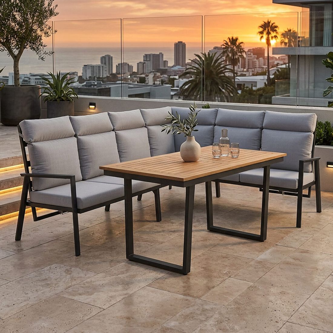 OUTLIV. Milano Dininglounge Tisch 160x90cm Aluminium/Polyester