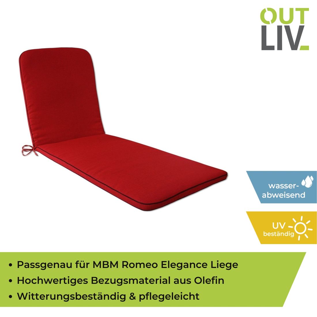 OUTLIV. Romeo Elegance Gartenliegenauflage 190x60x5 cm Olefin
