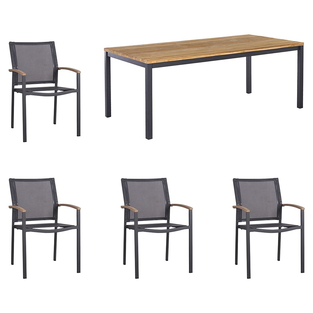 Zebra Alex Gartenmöbel-Set M (4 Plätze) mit OUTLIV. Tisch 180x90cm