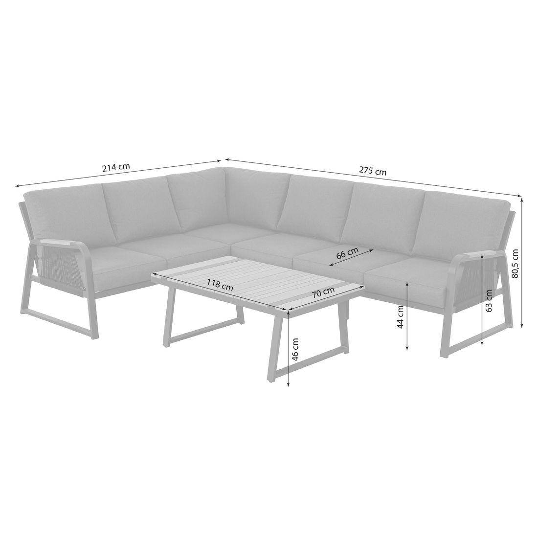 OUTLIV. Siena Ecklounge Aluminium/Rope/Kunstfaser