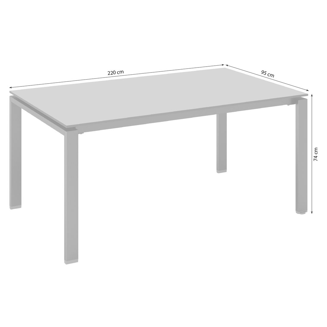 Kettler Float Gartentisch Aluminium/HPL