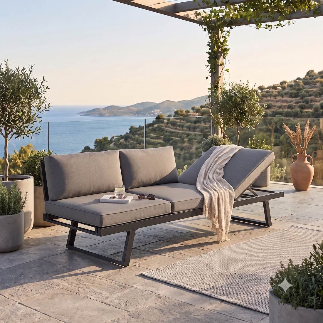 OUTLIV. Lucca Gartenloungesofa Aluminium/Polyester