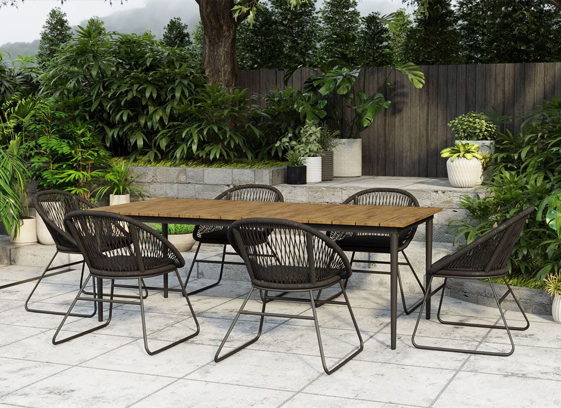 OUTLIV. Clark Gartentisch Aluminium/Teak