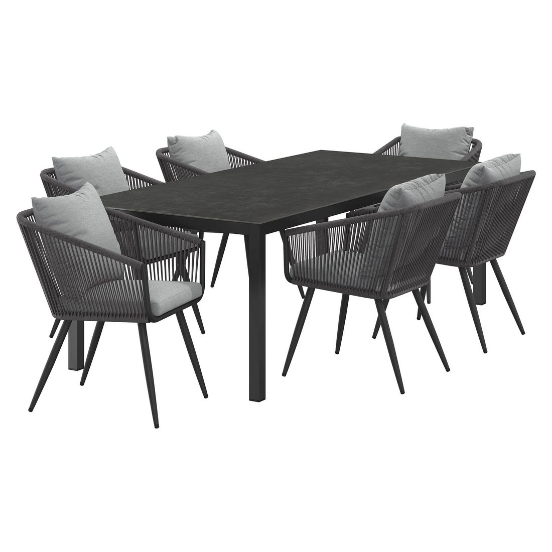 OUTLIV. Alex Gartenmöbel-Set 7-tlg. Tisch 220x100cm