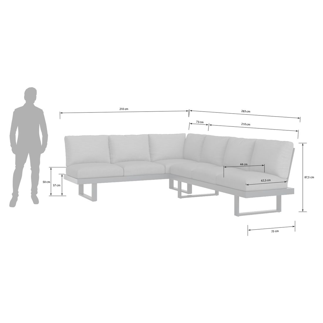 OUTLIV. Atlanta Dininglounge verstellbar Aluminium/Olefin