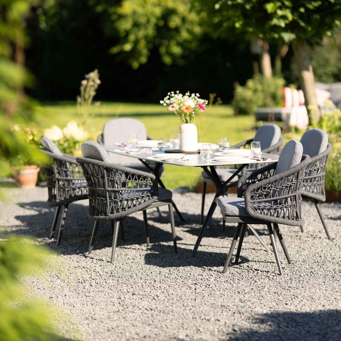 Interliving 7012 Gartentisch 220x100cm Aluminium/Sinterstein