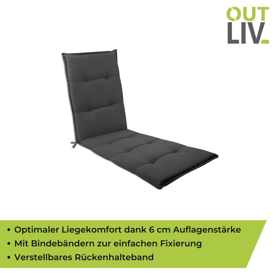 OUTLIV. Florence Gartenliegenauflage 170x50x6cm Polyester