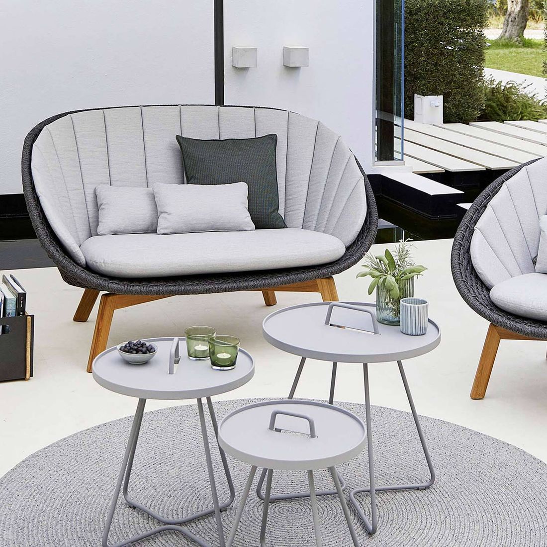 Cane-Line Peacock Gartenloungesofa Teak/Rope/Acryl