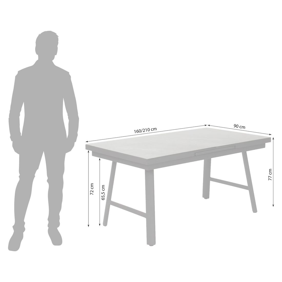 LC Garden Bondino Ausziehtisch Aluminium/Glaskeramik