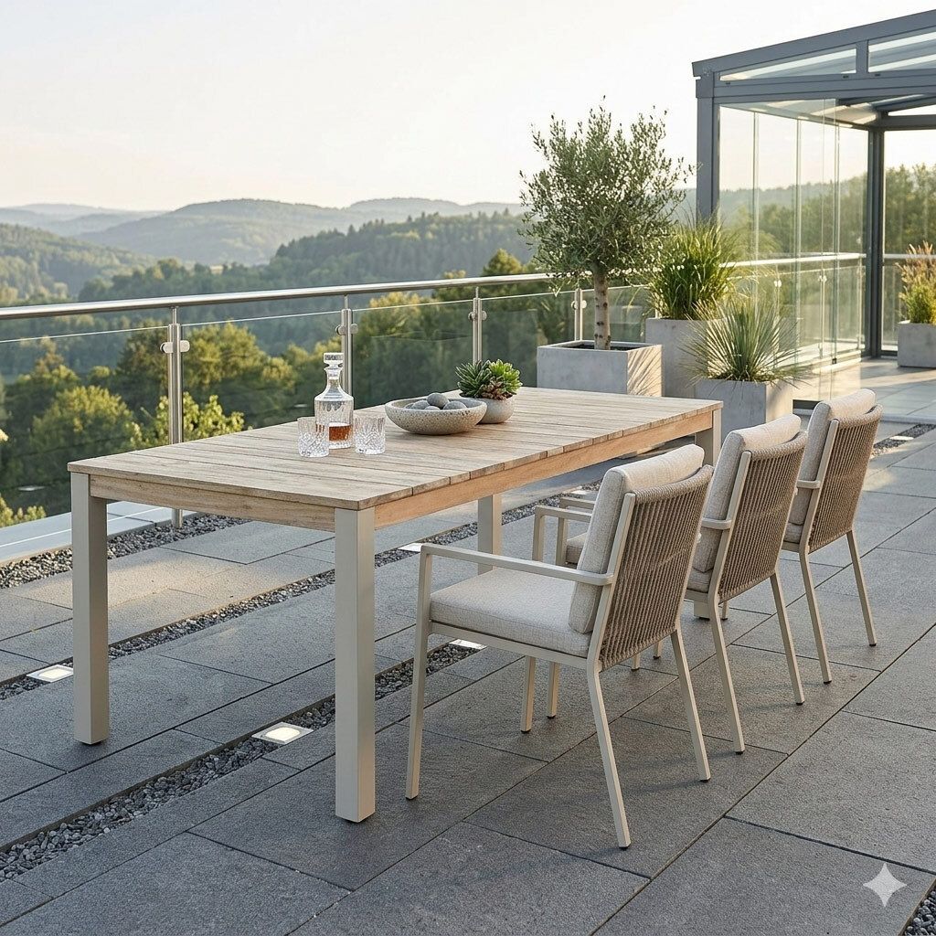 Zebra Derex Gartentisch 220x100cm Aluminium/Teak