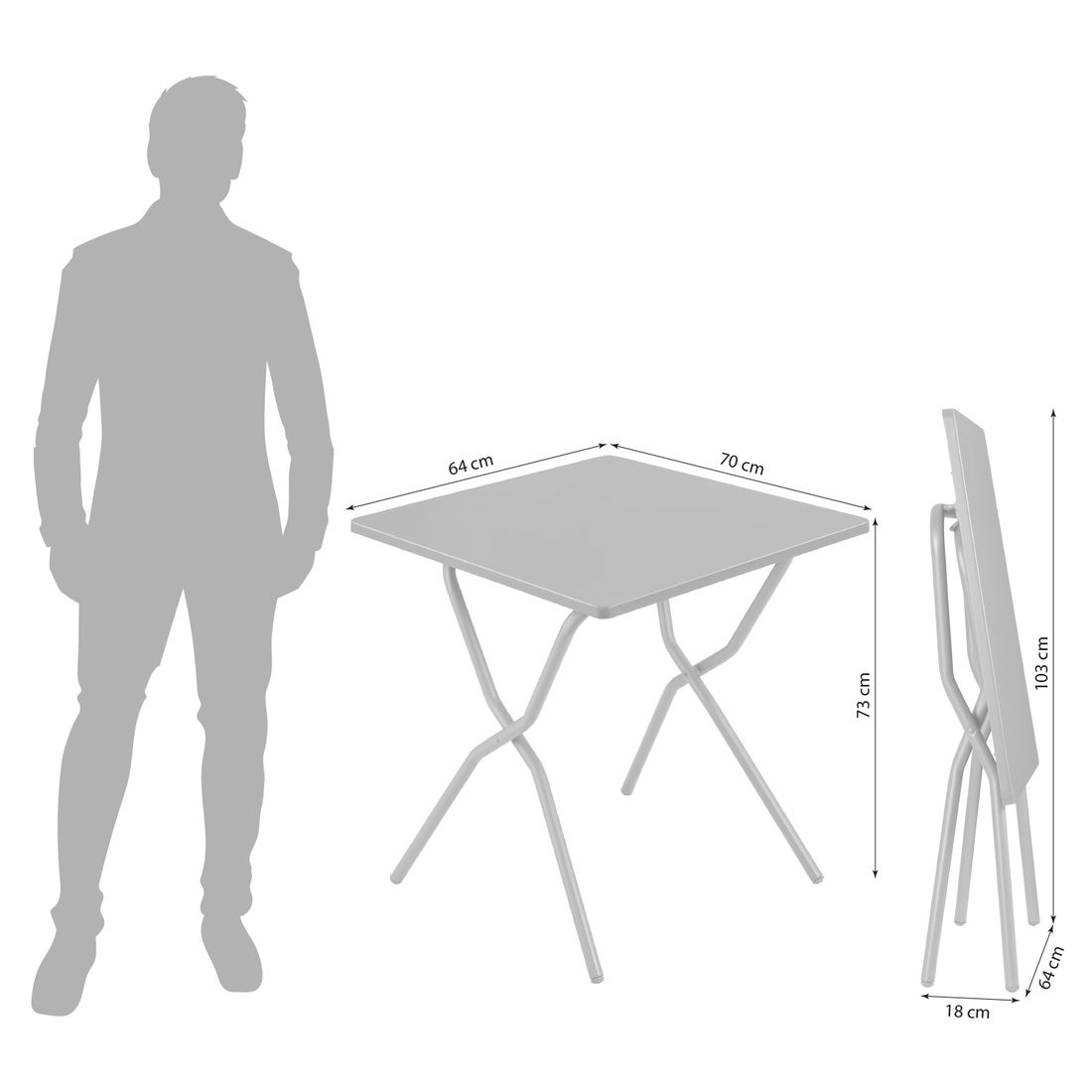 Lafuma Balcony Klapptisch 64x70cm Stahl
