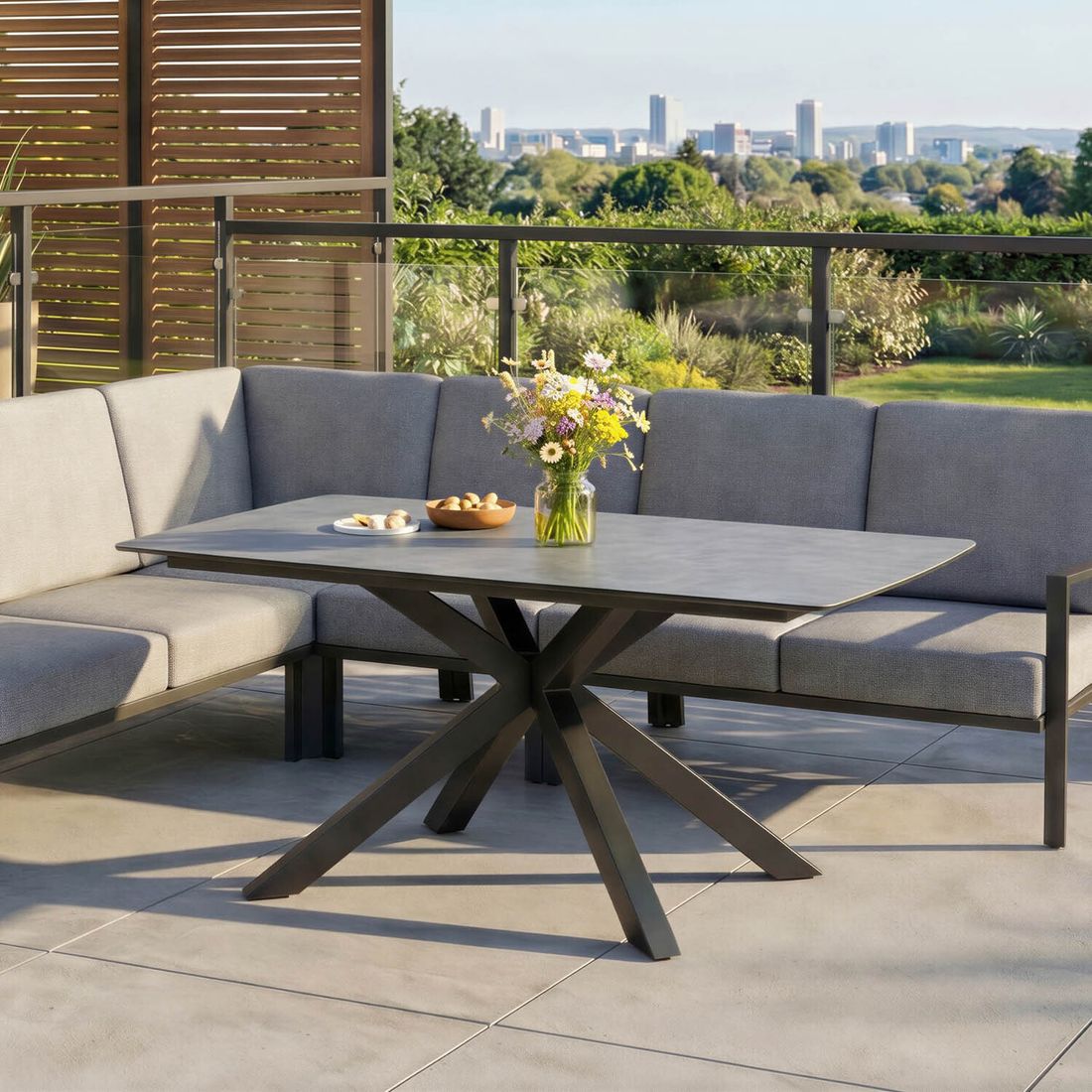 Kettler Cubic Gartentisch 180x100cm Aluminium/HPL