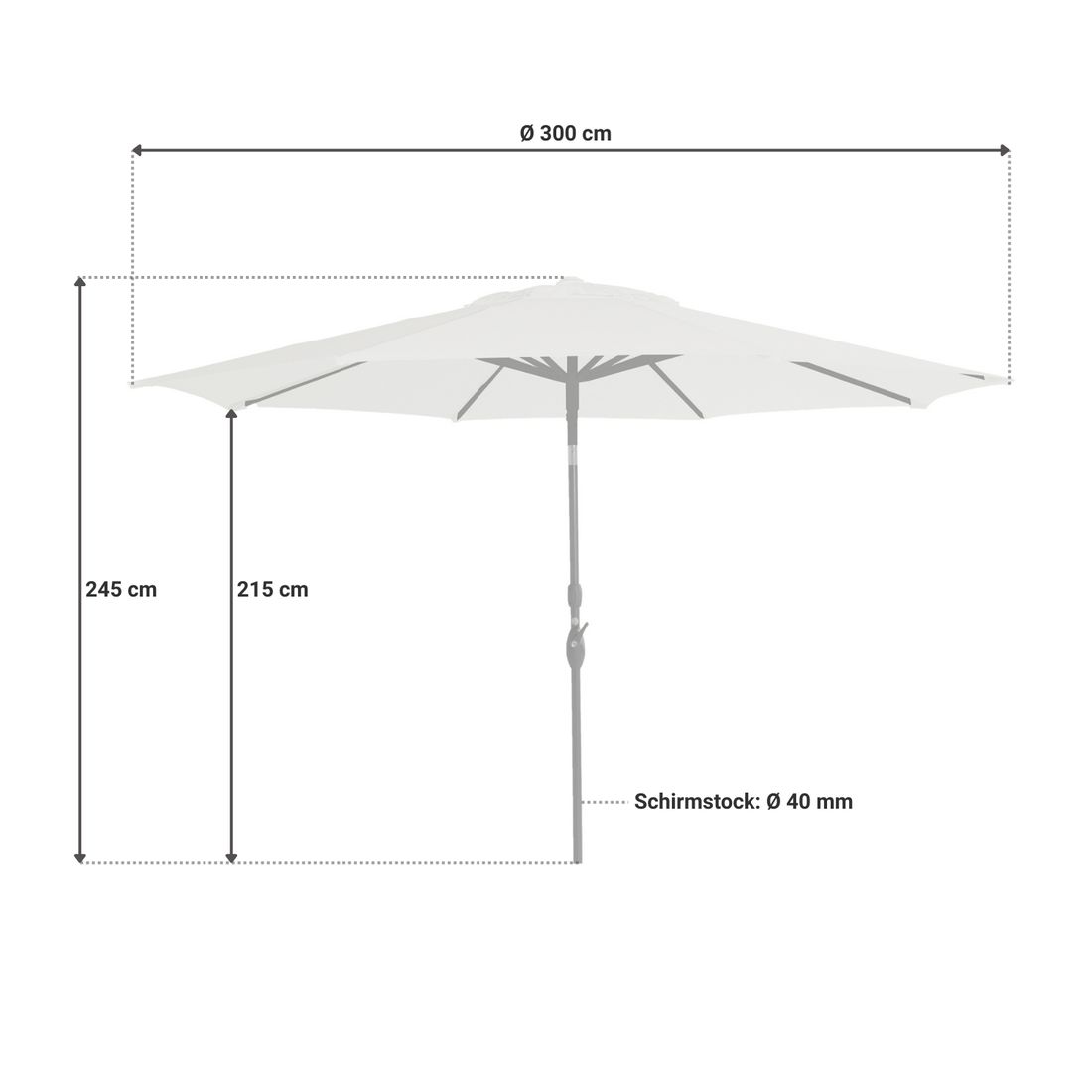 Schöner Wohnen Savaneta Mittelstockschirm Ø300cm