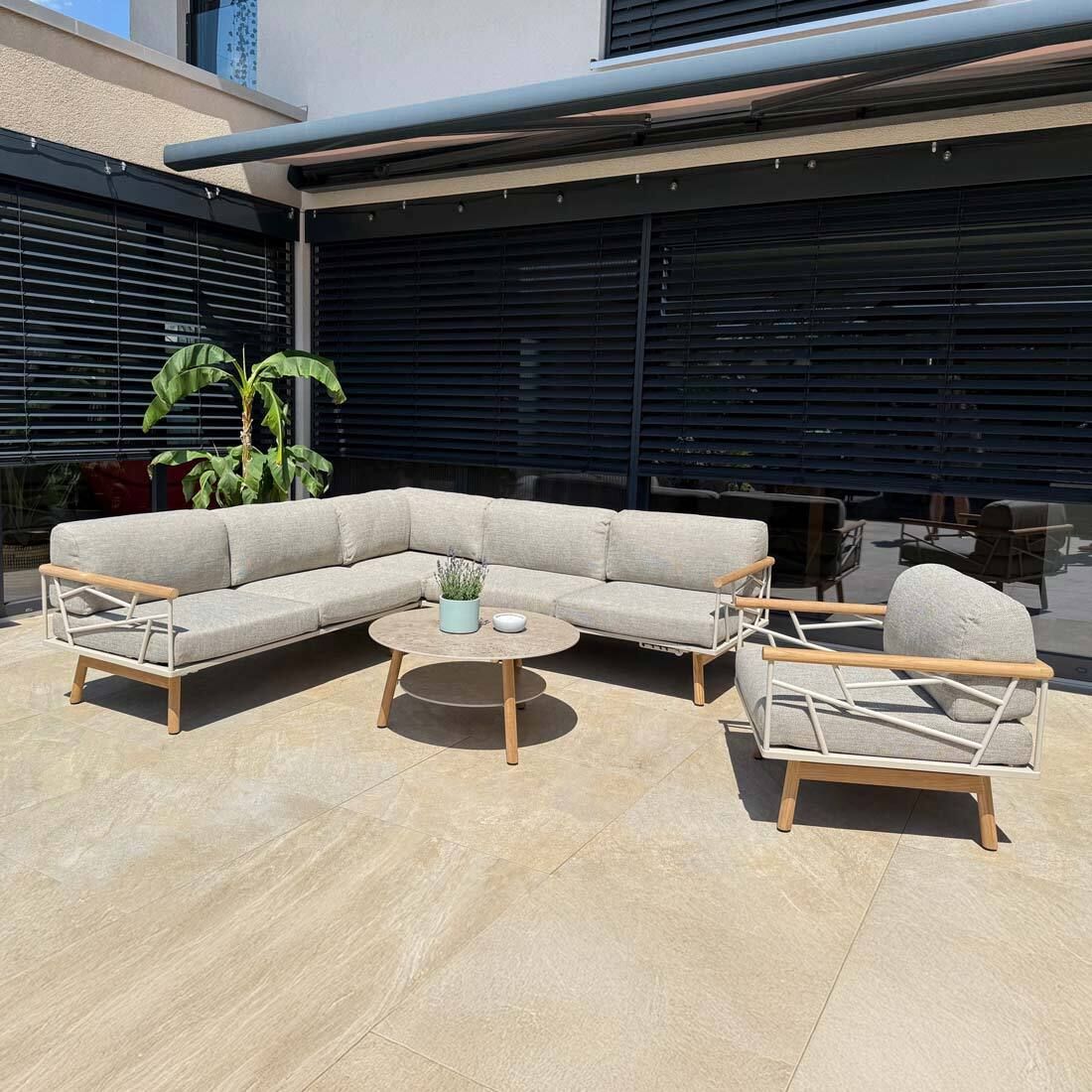 Zebra Solena Ecklounge inkl. Loungetisch Edelstahl/Teak/Sunproof