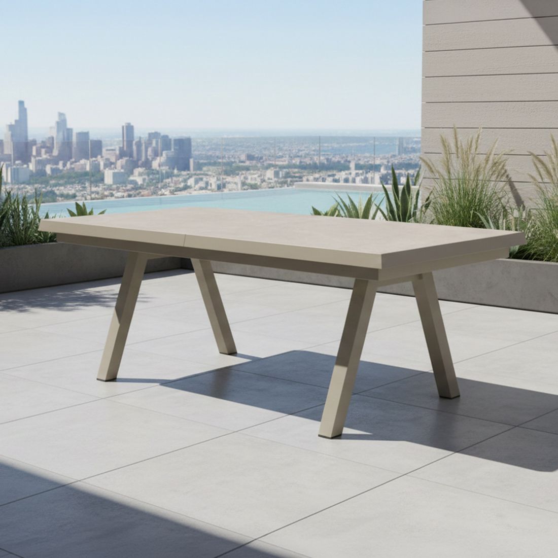 Interliving 7011 Ausziehtisch 200/260x100cm Aluminium/Sinterstone