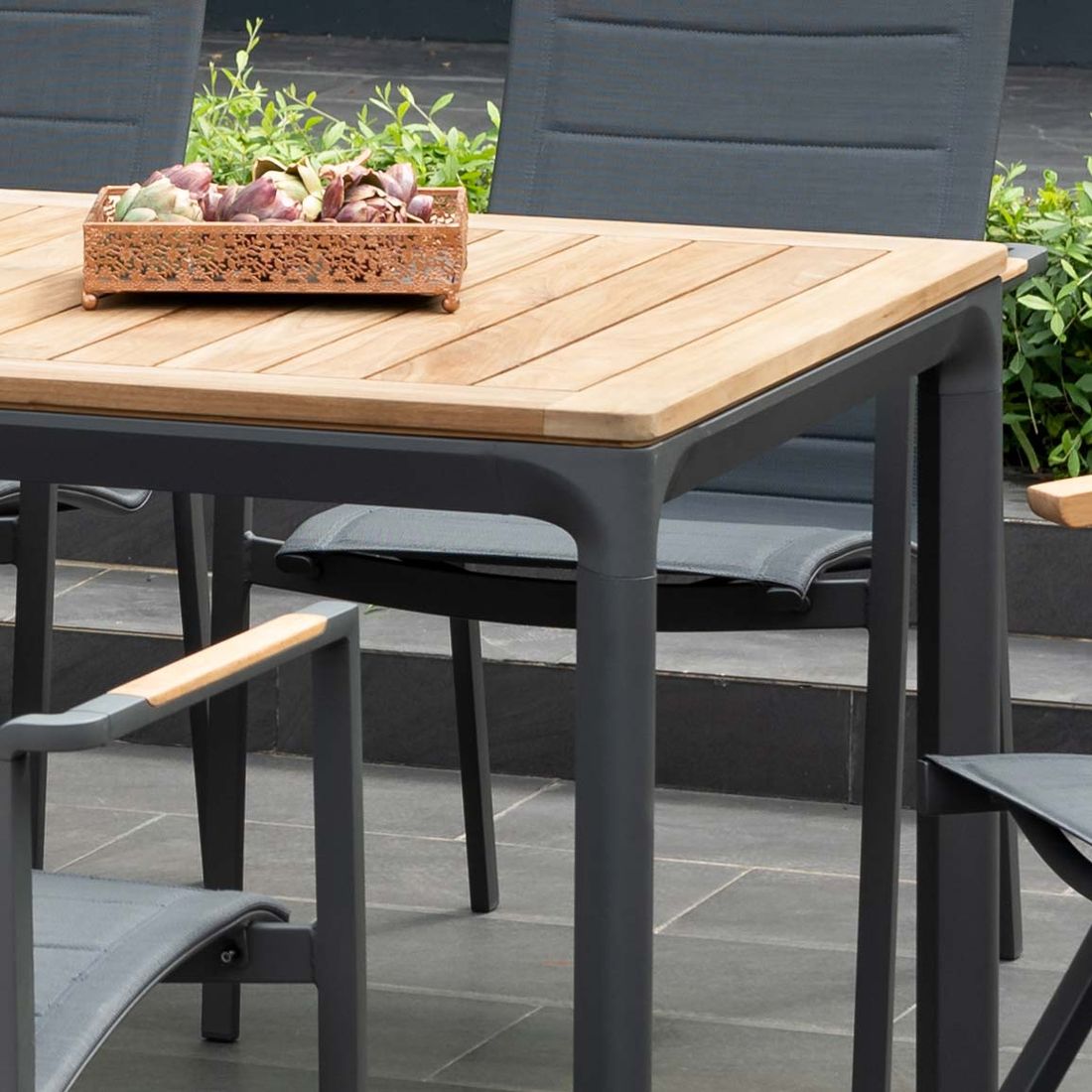 LifestyleGarden Dalgas Gartentisch 160x90cm Aluminium/Teak