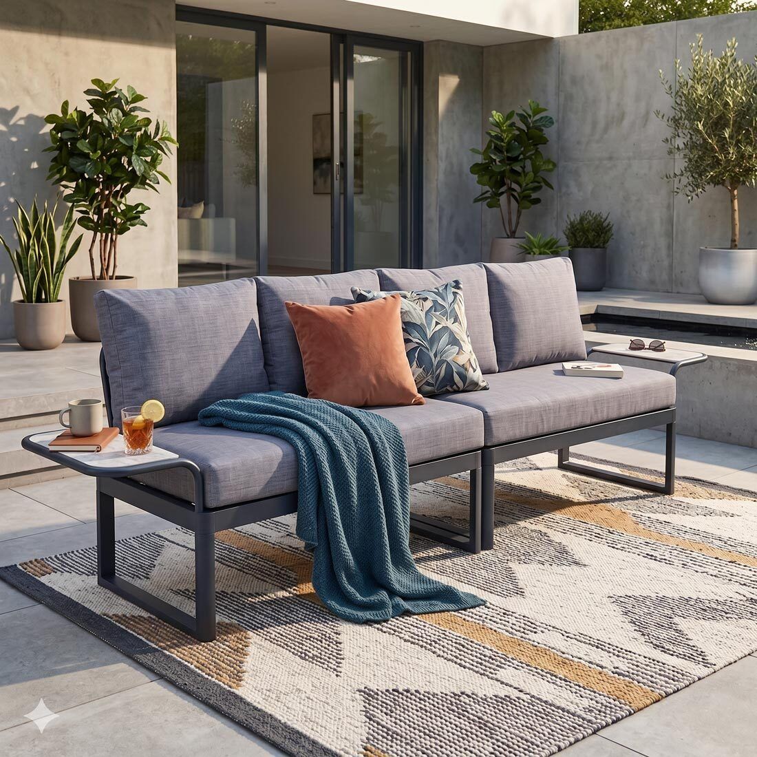 OUTLIV. Pandora Gartenloungesofa Aluminium/Polyester