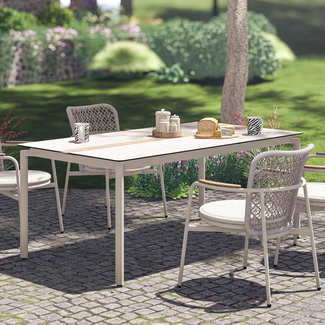 Zebra Liox Gartentisch Aluminium/HPL 180x100 cm