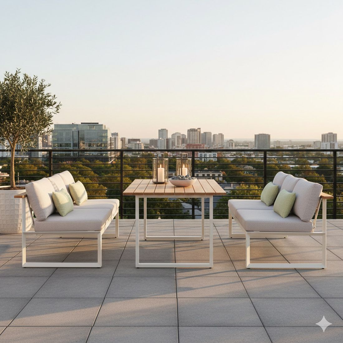 LifestyleGarden Jimmy Dininglounge Tisch 216x98,5cm Aluminium/Olefin