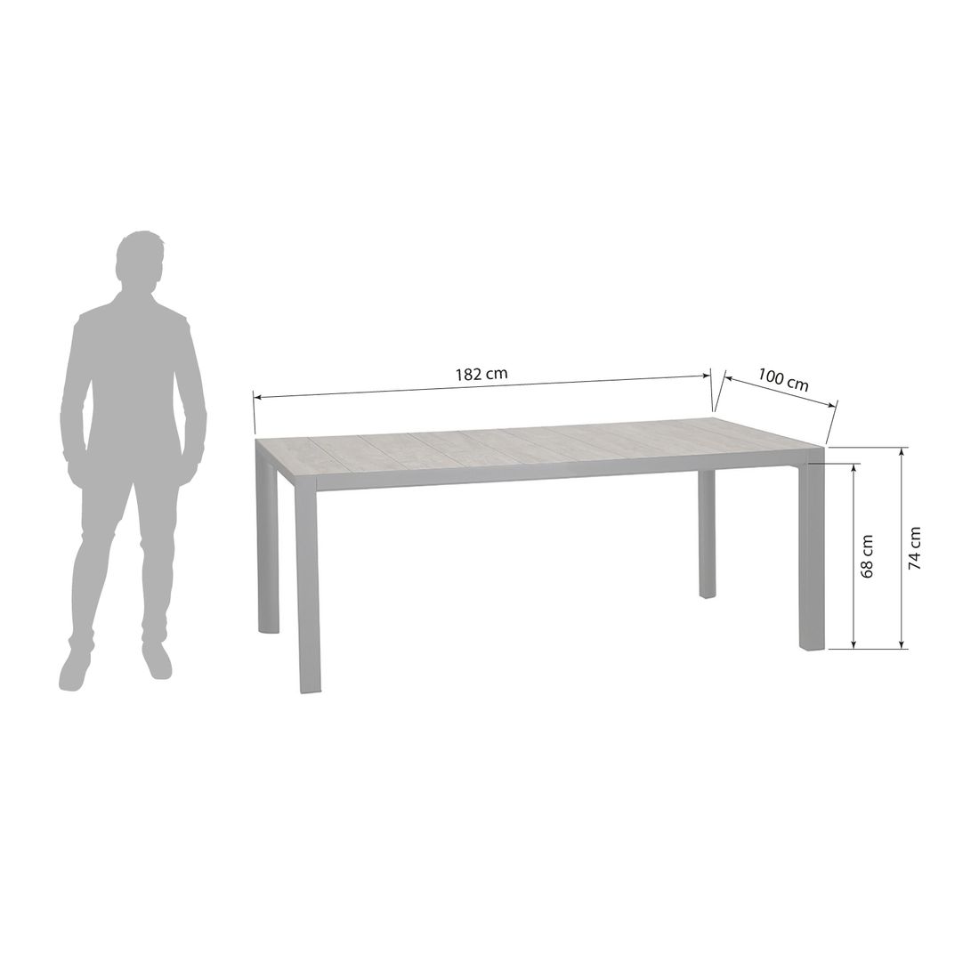 Siena Garden Cortina Gartenmöbel-Set L (6 Plätze) Tisch 182x100cm