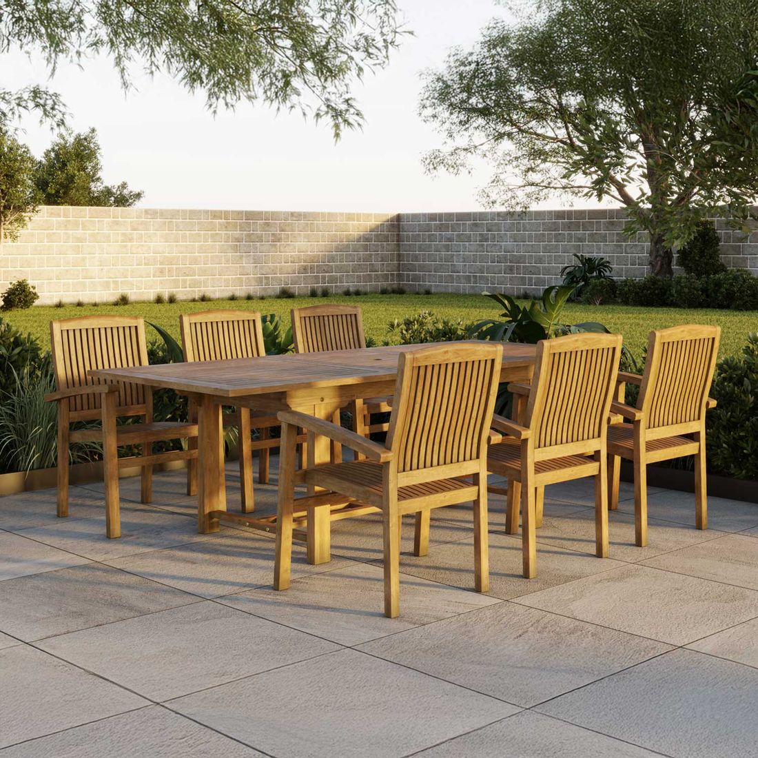 OUTLIV. Ontario Gartenmöbel-Set L (6 Plätze) Tisch 180/240x100cm